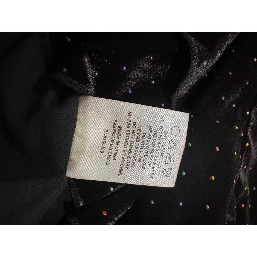Retrofête Black Velvet Wrap Flora Dress Multicolor Polka Dot Women’s Size Small - Picture 9 of 15